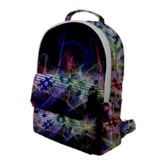 Particles Music Clef Wave Flap Pocket Backpack (large) by HermanTelo