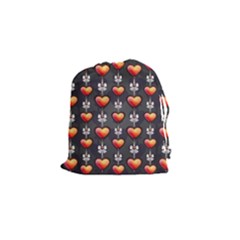 Love Heart Background Valentine Drawstring Pouch (small) by HermanTelo