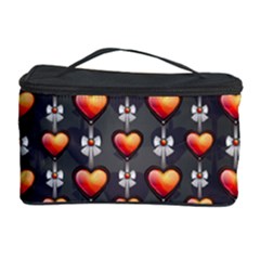 Love Heart Background Valentine Cosmetic Storage by HermanTelo