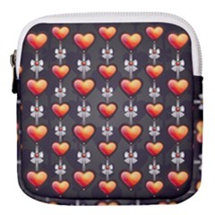 Love Heart Background Valentine Mini Square Pouch by HermanTelo