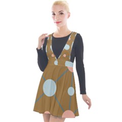 Planets Planet Around Rounds Plunge Pinafore Velour Dress