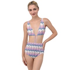 Seamless Pattern Background Block Tied Up Two Piece Swimsuit