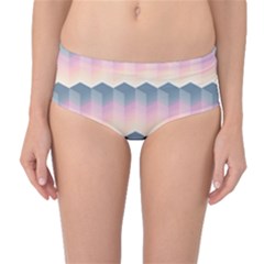 Seamless Pattern Background Block Pink Mid-waist Bikini Bottoms by HermanTelo