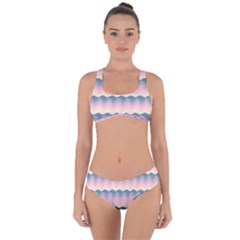 Seamless Pattern Background Block Pink Criss Cross Bikini Set