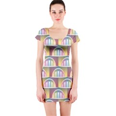 Seamless Pattern Background Abstract Short Sleeve Bodycon Dress