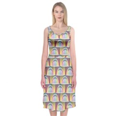 Seamless Pattern Background Abstract Midi Sleeveless Dress