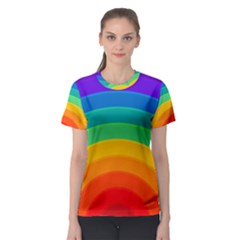 Rainbow Background Colorful Women s Sport Mesh Tee