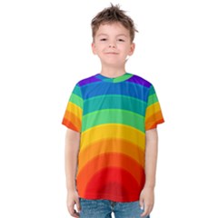Rainbow Background Colorful Kids  Cotton Tee