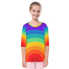 Rainbow Background Colorful Kids  Quarter Sleeve Raglan Tee
