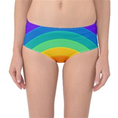 Rainbow Background Colorful Mid-waist Bikini Bottoms