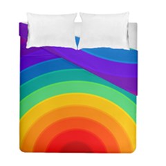 Rainbow Background Colorful Duvet Cover Double Side (full/ Double Size)