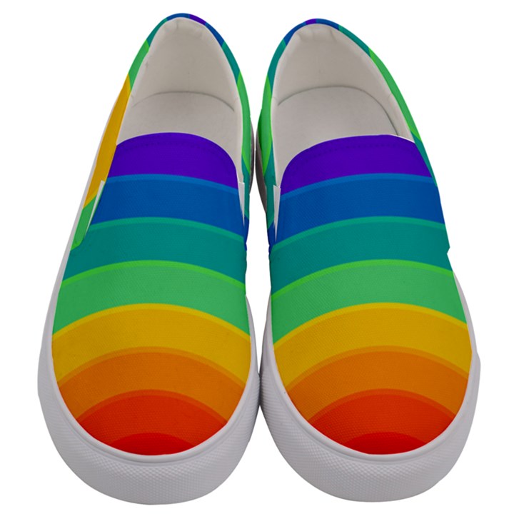 Rainbow Background Colorful Men s Canvas Slip Ons