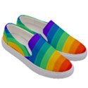 Rainbow Background Colorful Men s Canvas Slip Ons View3