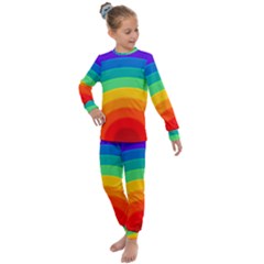 Rainbow Background Colorful Kids  Long Sleeve Set 