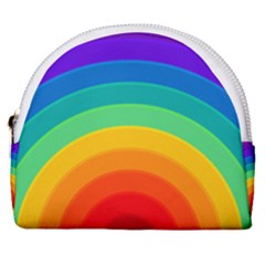Rainbow Background Colorful Horseshoe Style Canvas Pouch by HermanTelo
