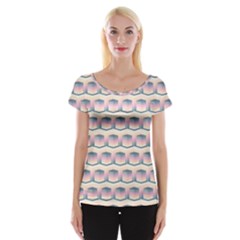 Seamless Pattern Background Cube Cap Sleeve Top