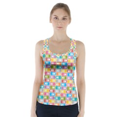 Seamless Pattern Background Abstract Rainbow Racer Back Sports Top