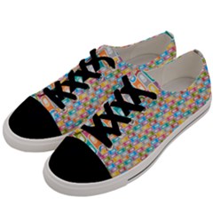 Seamless Pattern Background Abstract Rainbow Men s Low Top Canvas Sneakers