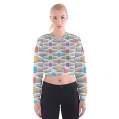 Seamless Pattern Background Abstract Circle Cropped Sweatshirt
