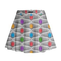 Seamless Pattern Background Abstract Circle Mini Flare Skirt