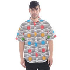 Seamless Pattern Background Abstract Circle Men s Short Sleeve Shirt