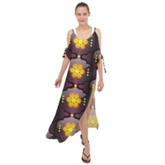 Pattern Background Yellow Bright Maxi Chiffon Cover Up Dress by HermanTelo