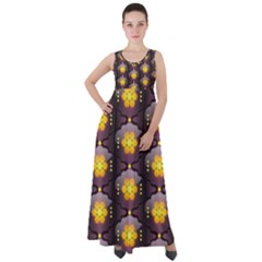 Pattern Background Yellow Bright Empire Waist Velour Maxi Dress by HermanTelo