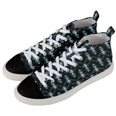 Seamless Pattern Background Black Men s Mid-top Canvas Sneakers