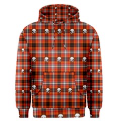 Plaid Pattern Red Squares Skull Men s Pullover Hoodie