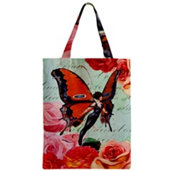 Vintage Design - Butterfly Flapper Zipper Classic Tote Bag by WensdaiAmbrose