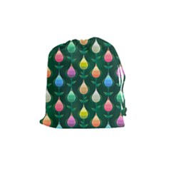 Tulips Seamless Pattern Background Drawstring Pouch (medium)