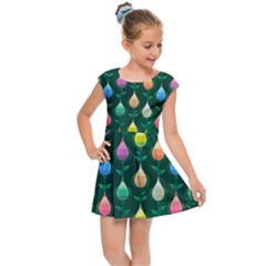 Tulips Seamless Pattern Background Kids  Cap Sleeve Dress by HermanTelo