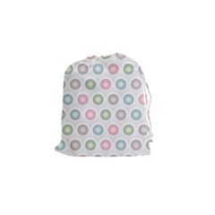 Seamless Pattern Pastels Background Pink Drawstring Pouch (small)