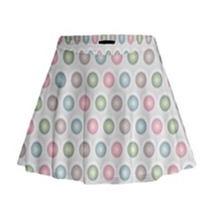 Seamless Pattern Pastels Background Pink Mini Flare Skirt