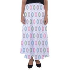 Seamless Pattern Pastels Background Pink Flared Maxi Skirt