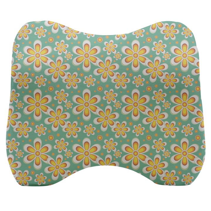 Seamless Pattern Floral Pastels Velour Head Support Cushion