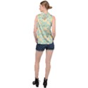 Seamless Pattern Floral Pastels High Neck Satin Top View2