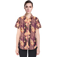 Seamless Pattern Plaid Women s Short Sleeve Shirt