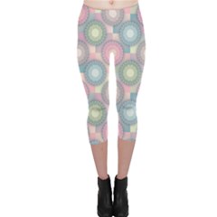 Seamless Pattern Pastels Background Capri Leggings  by HermanTelo