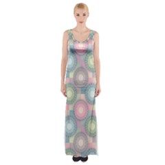 Seamless Pattern Pastels Background Maxi Thigh Split Dress