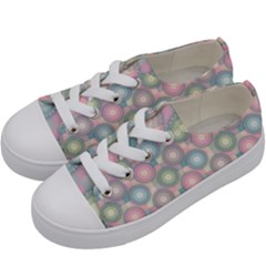 Seamless Pattern Pastels Background Kids  Low Top Canvas Sneakers