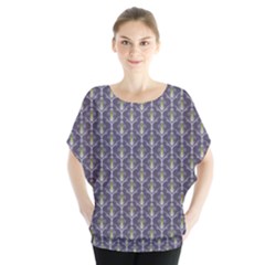 Seamless Pattern Background Fleu Batwing Chiffon Blouse