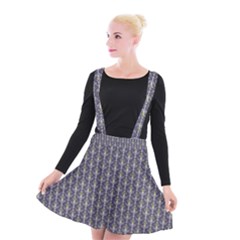 Seamless Pattern Background Fleu Suspender Skater Skirt by HermanTelo