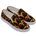 Stylised Horns Black Pattern Men s Canvas Slip Ons View3