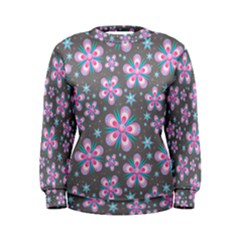 Seamless Pattern Flowers Pink Women s Sweatshirt by HermanTelo