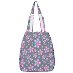 Seamless Pattern Flowers Pink Center Zip Backpack