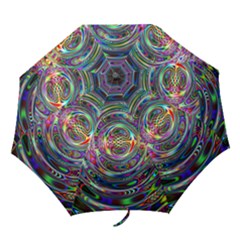 Wave Line Colorful Brush Particles Folding Umbrellas by HermanTelo