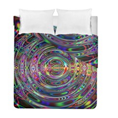 Wave Line Colorful Brush Particles Duvet Cover Double Side (full/ Double Size)