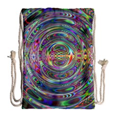 Wave Line Colorful Brush Particles Drawstring Bag (large) by HermanTelo