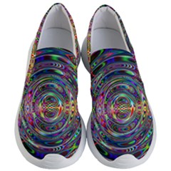 Wave Line Colorful Brush Particles Women s Lightweight Slip Ons